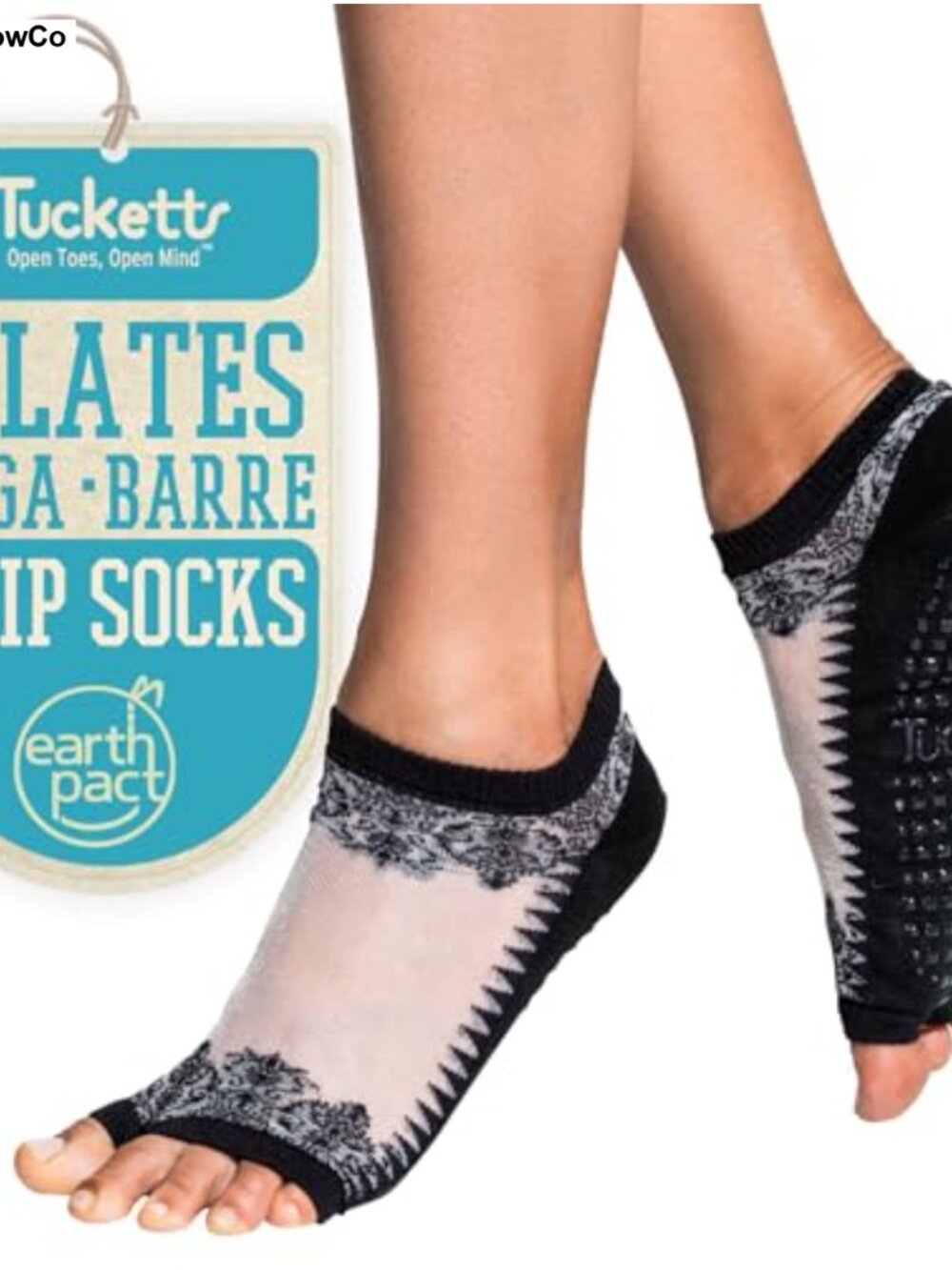 Tucketts Flow Toeless Grip Socks Non-Slip Yoga Barre Pilates